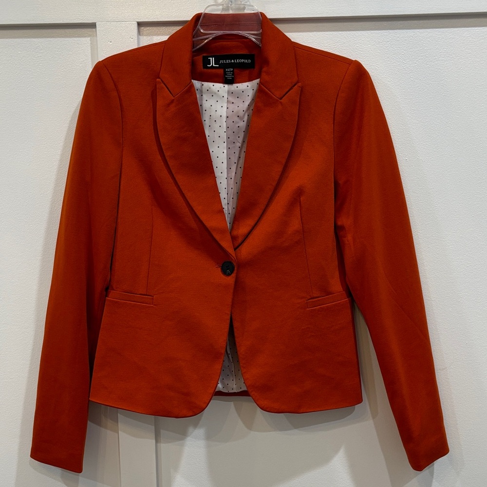 Jules & Leopold Women's Rust-Orange Single-Button Blazer